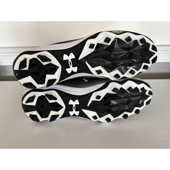 Under Armour Hammer MC 2.0 Football Cleat Black White Lace-Up Football Cleats 12 - Picture 7 of 9